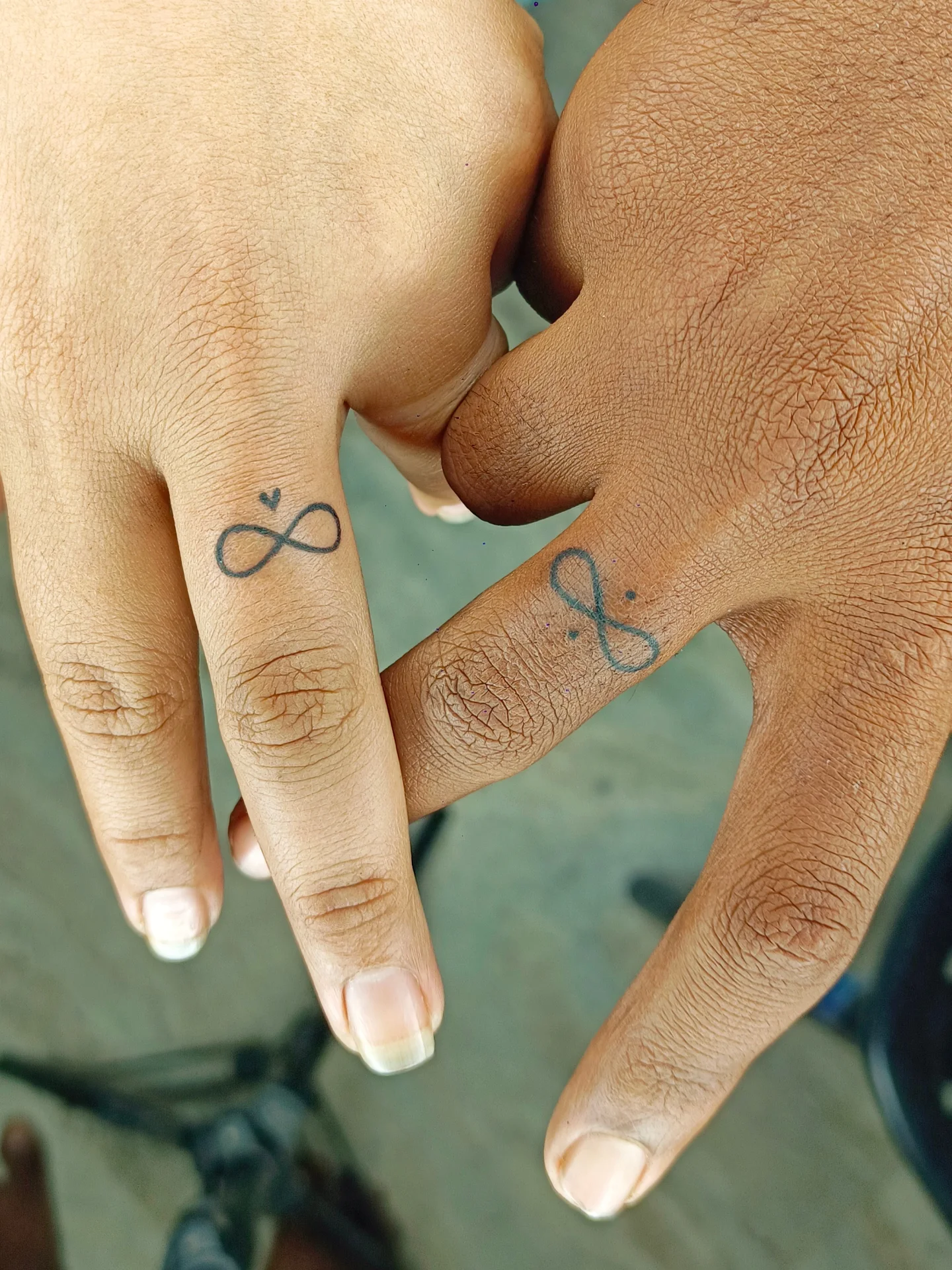 Matching Infinity Finger Couples Tattoo