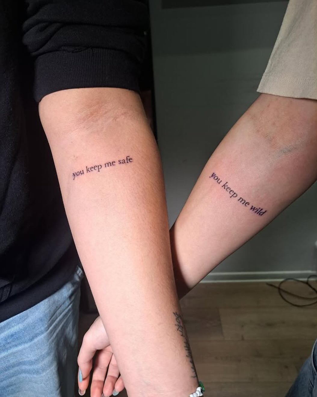 You Keep Me Safe You Keep Me Wild Couples Tattoo