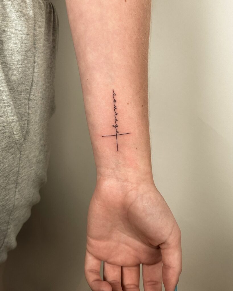 Courage Cross cross tattoos for women tattoo
