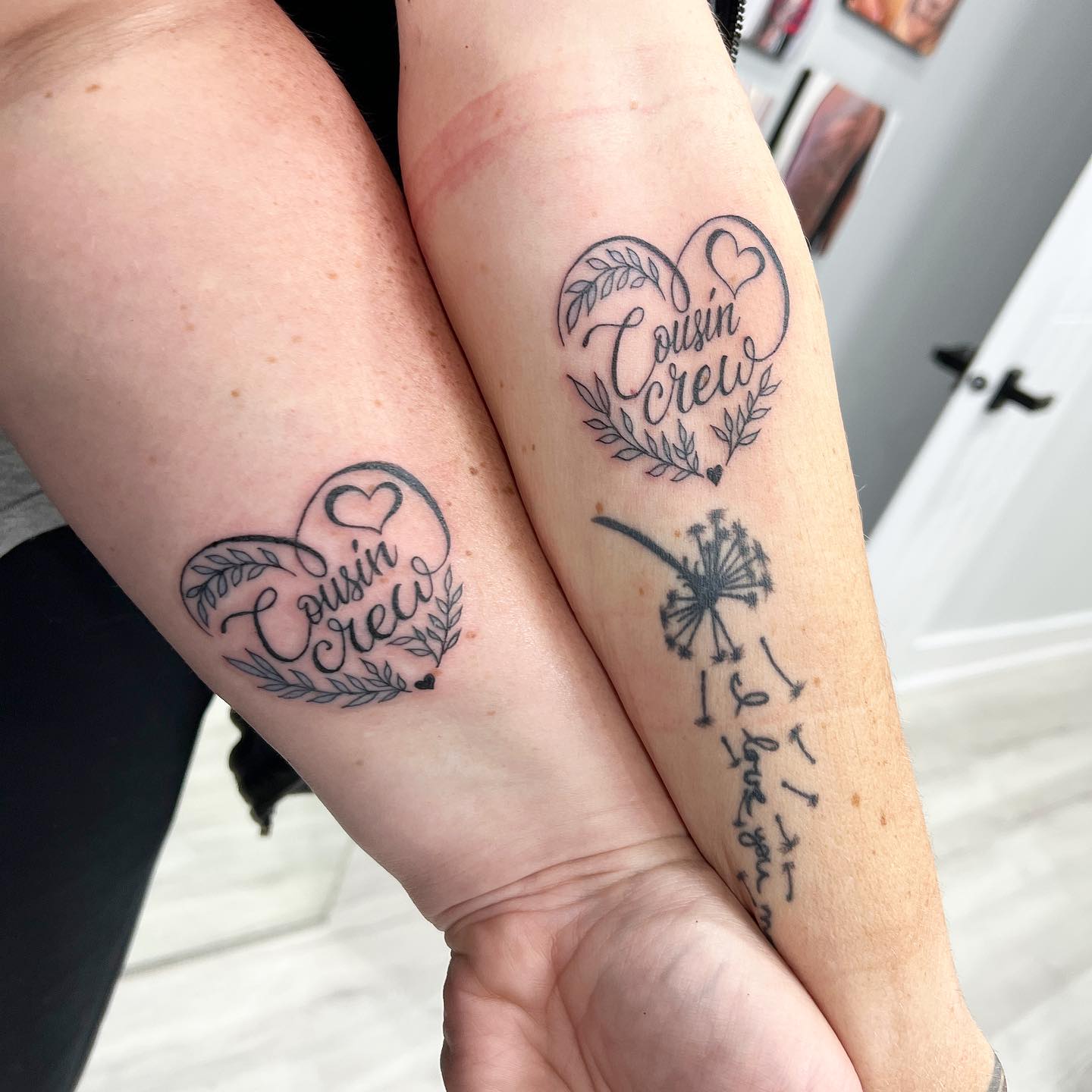 Butterfly And Flowers Cousin Tattoo