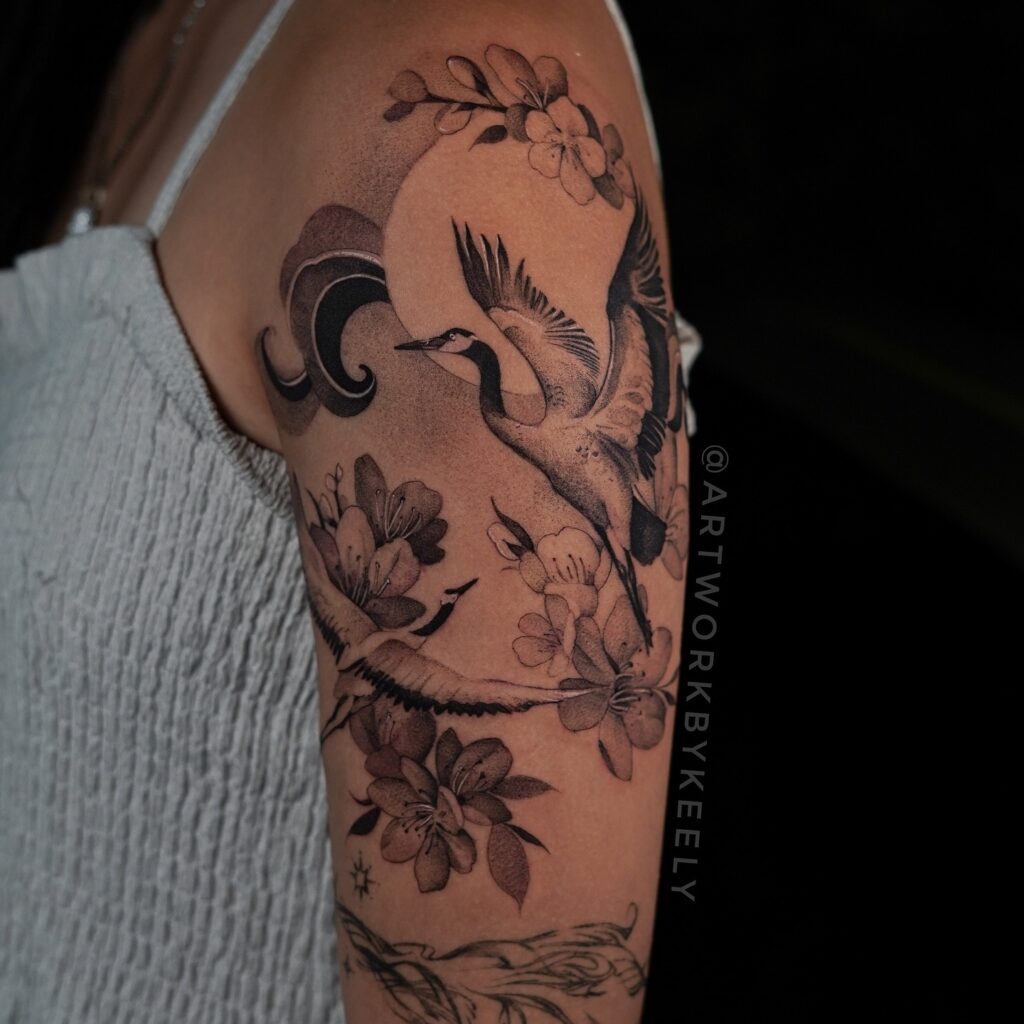Radiant Heron Tattoo mystical tattoos tattoo
