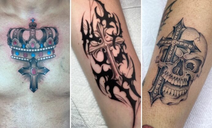 25+ Cross Tattoo Ideas for Men Balancing Strong Linework and Faith
