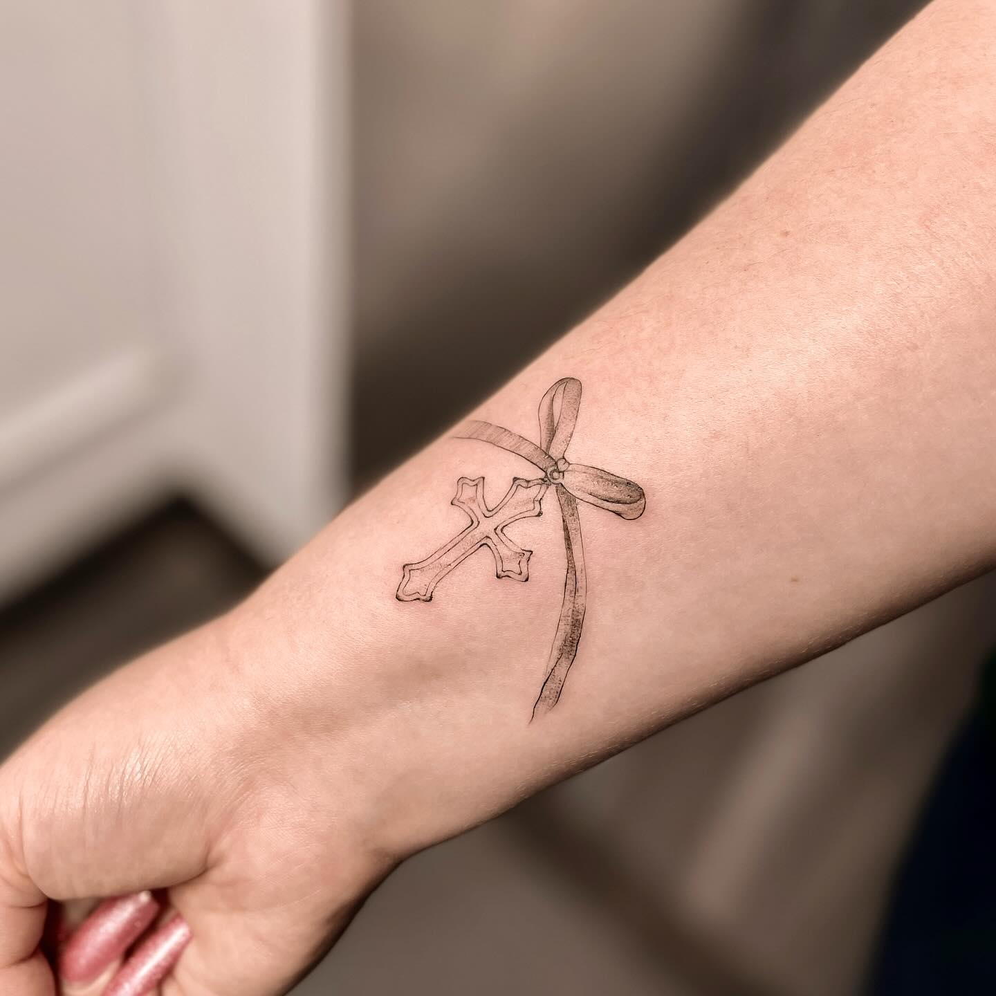 Cross With Ribbon Tattoo cross tattoos ideas for women tattoo