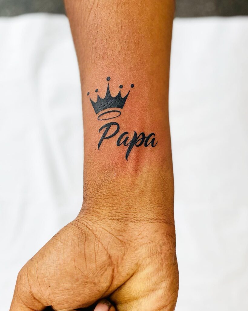 Crowned “Papa” Tattoo dad tattoo ideas tattoo