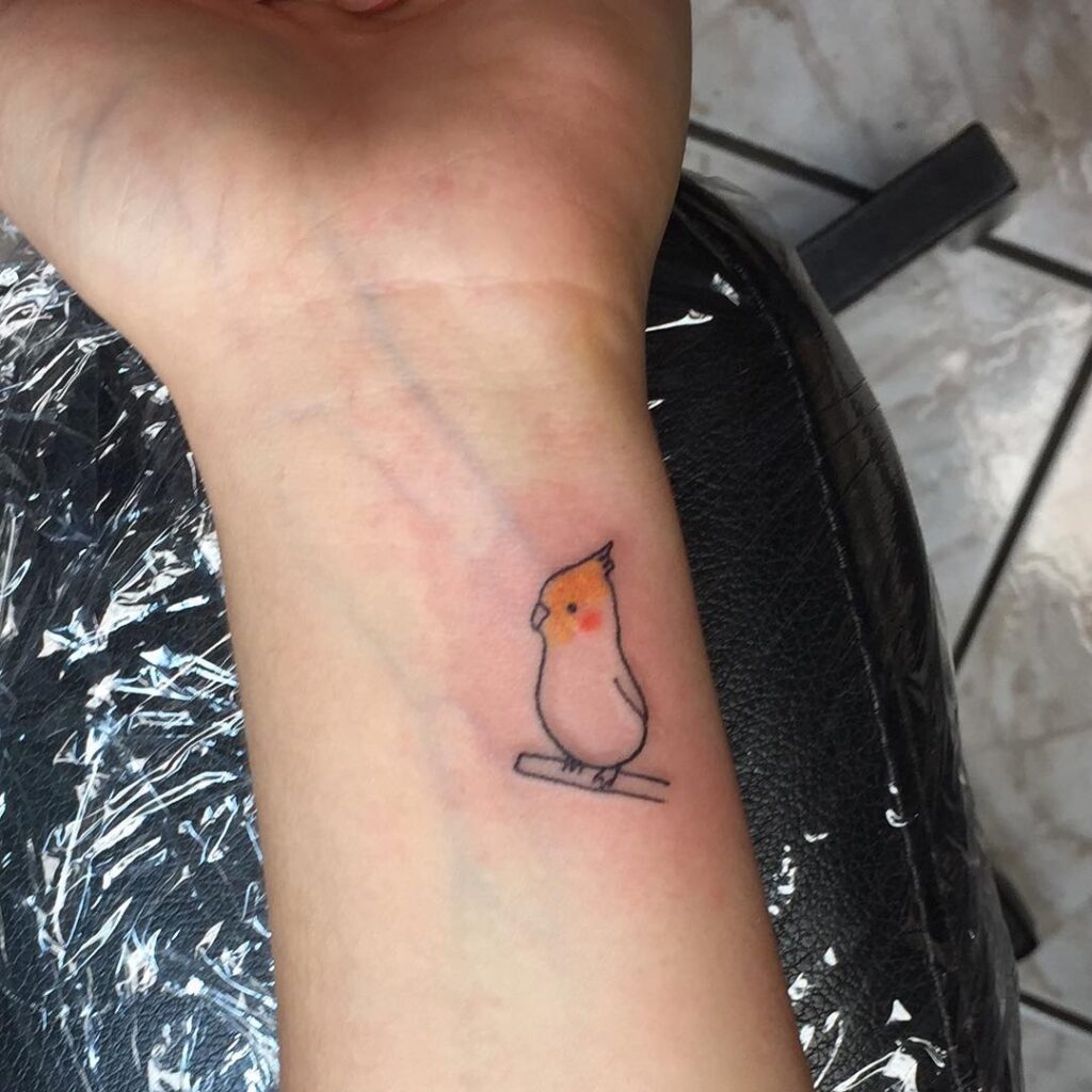 Cute Cockatiel Wrist Tattoo bird tattoo ideas for women with meaning tattoo