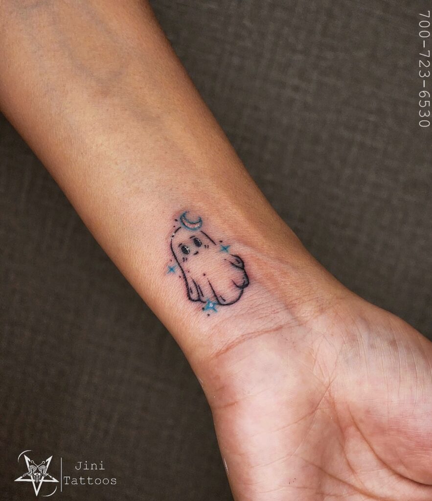 Rosary And Cross Wrist Tattoo