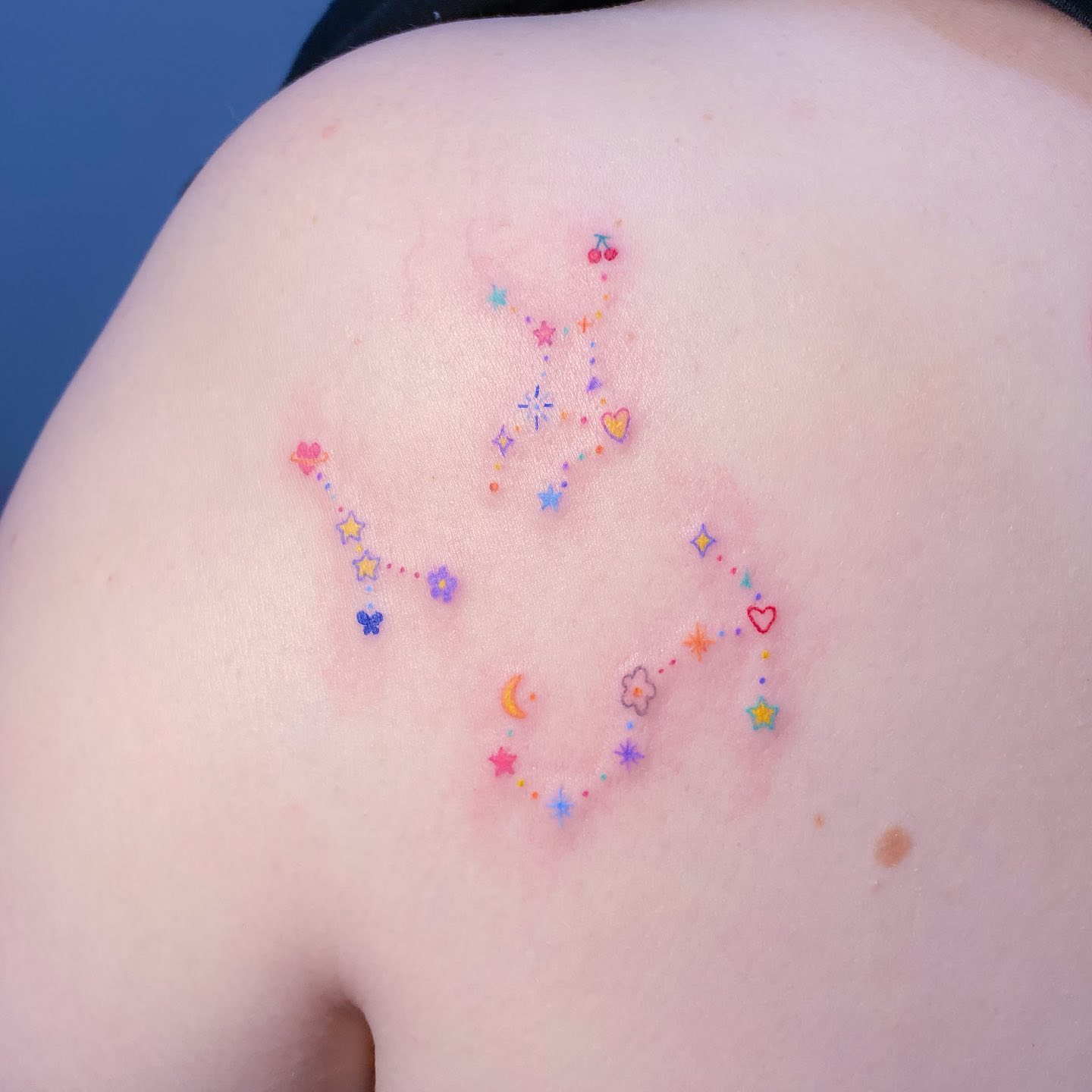 Colorful Constellation Tattoo