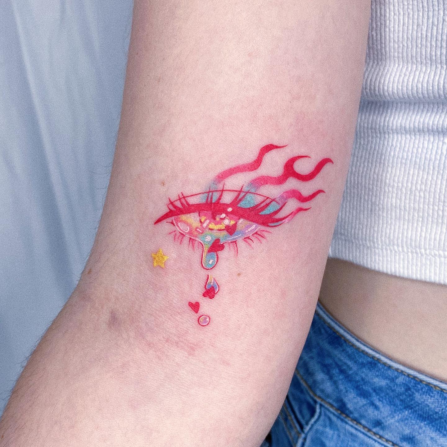 Crying Heart Eye Tattoo