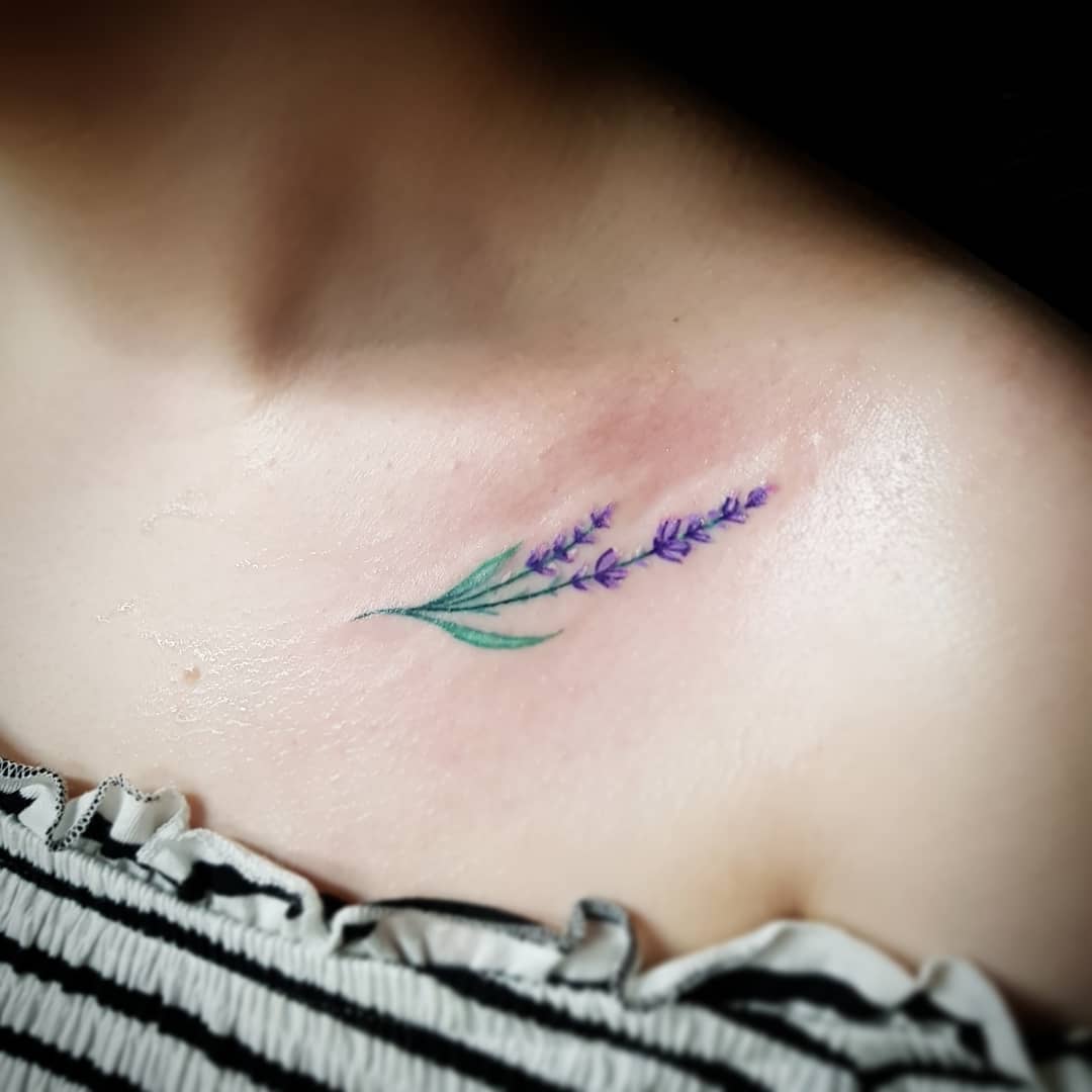 Lavender Sprig Tattoo