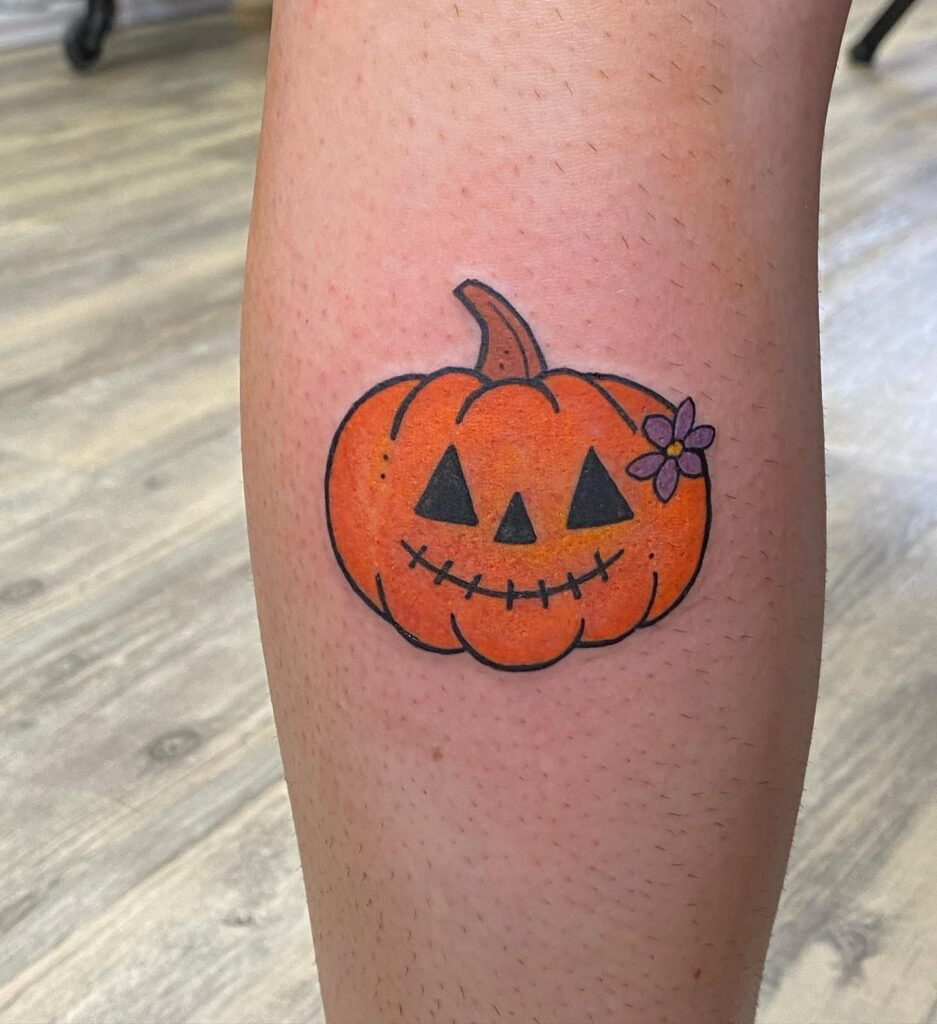 Bold Black Pumpkin Tattoo