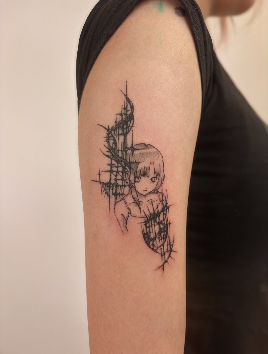 Anime Girl Cybersigilism Tattoo