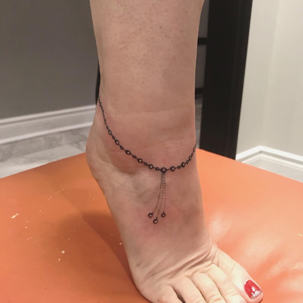 Split Leaf Vine Anklet Tattoo