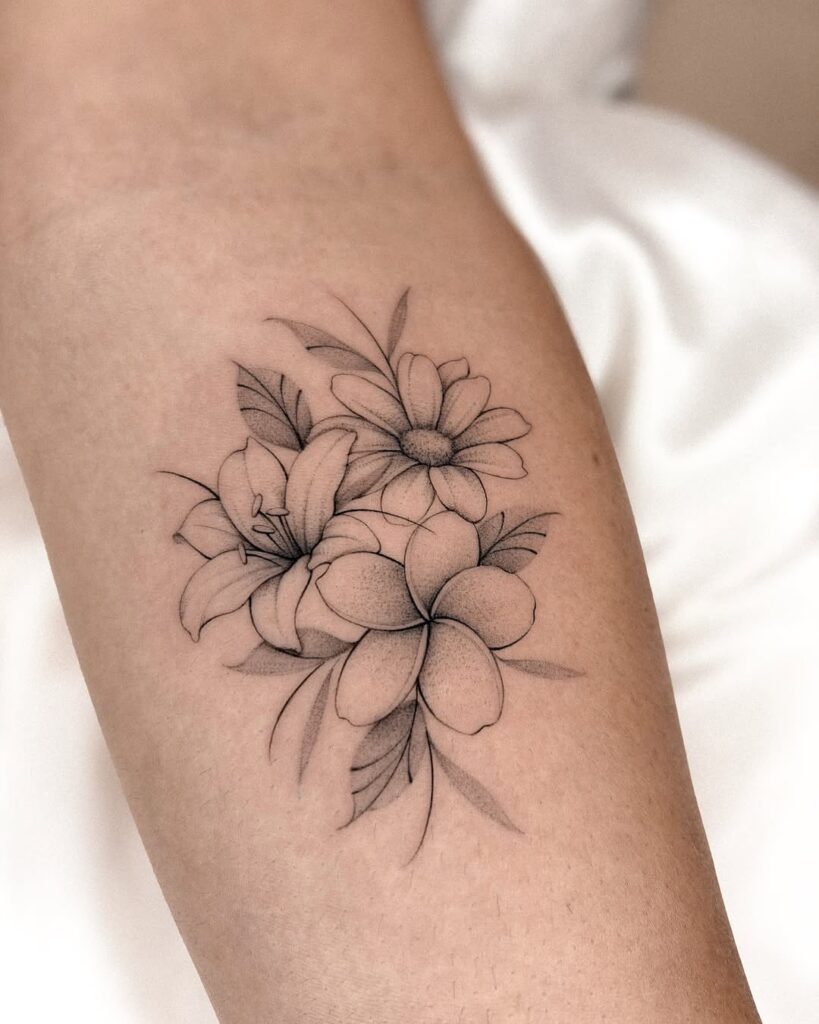 Dainty Olive Branch on Ankle fine line tattoo