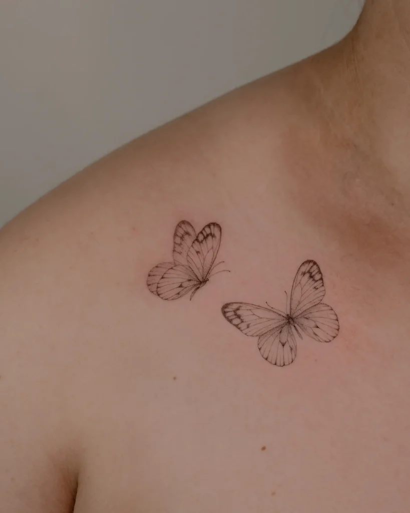 Dainty Wrist Butterfly with Shadow Drop butterfly tattoo