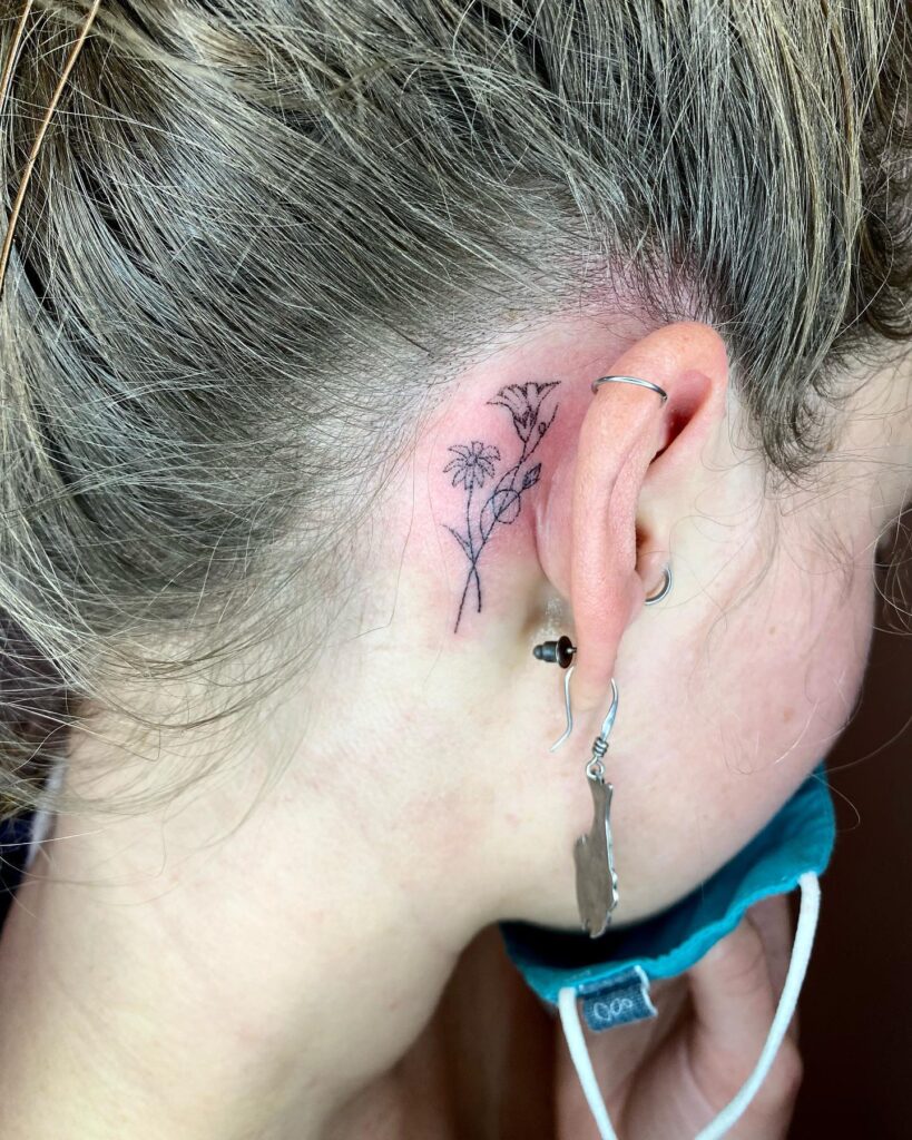 Butterfly Behind-the-Ear Tattoo behind the ear tattoos tattoo