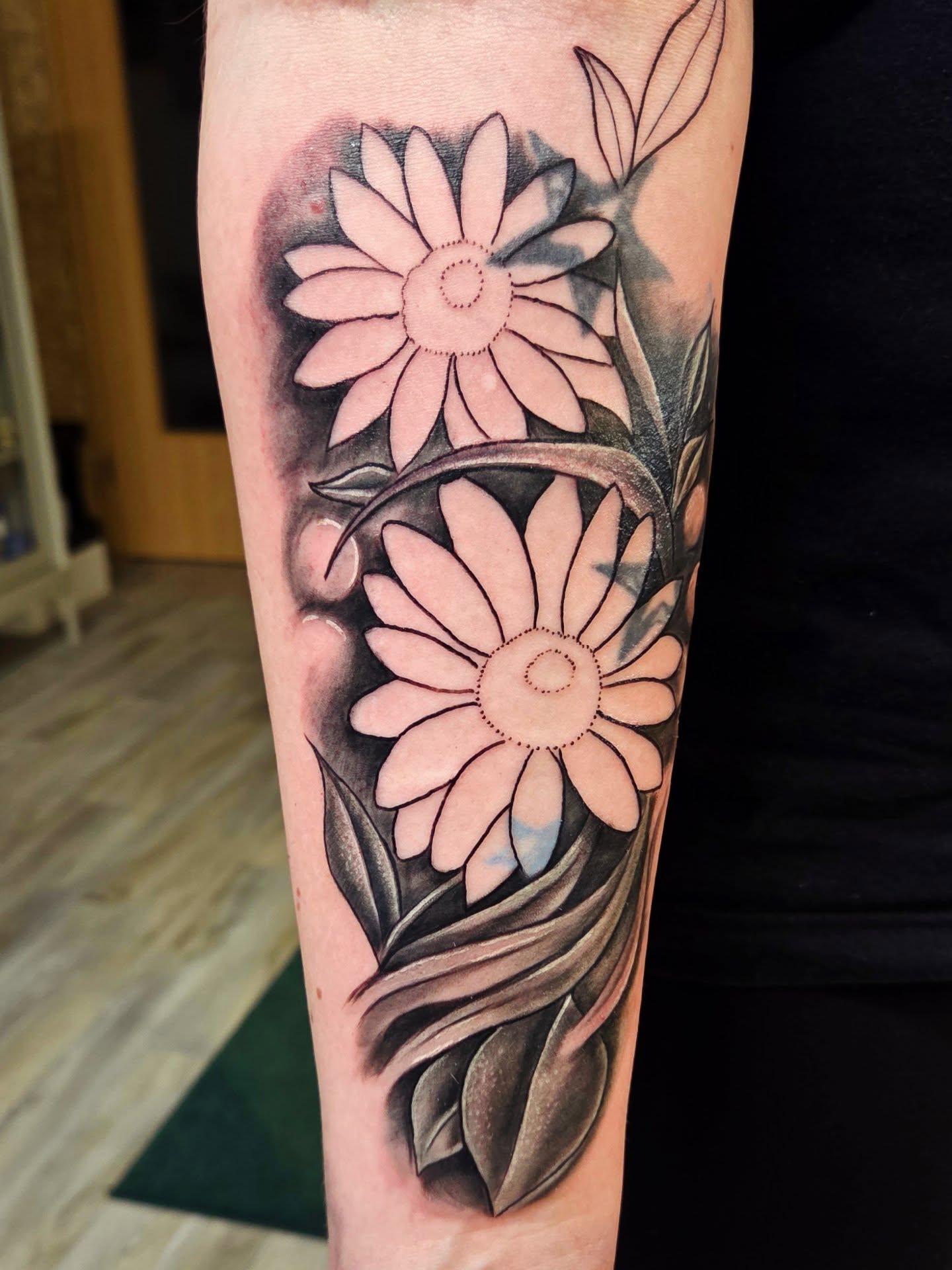 Daisy Floral Sleeve Tattoo