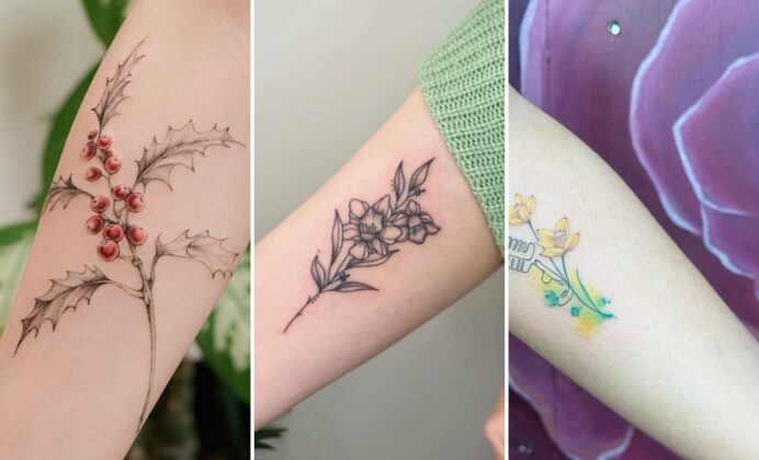 25+ December Birth Flower Tattoo Ideas Celebrating Narcissus and Holly