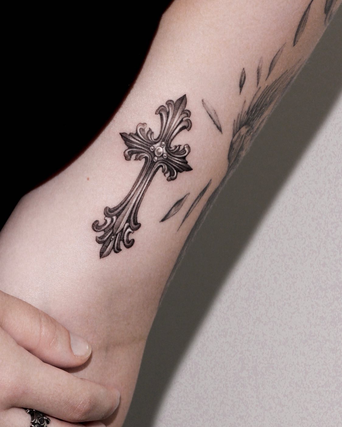 Decorative Filigree Cross Tattoo cross tattoos ideas for women tattoo
