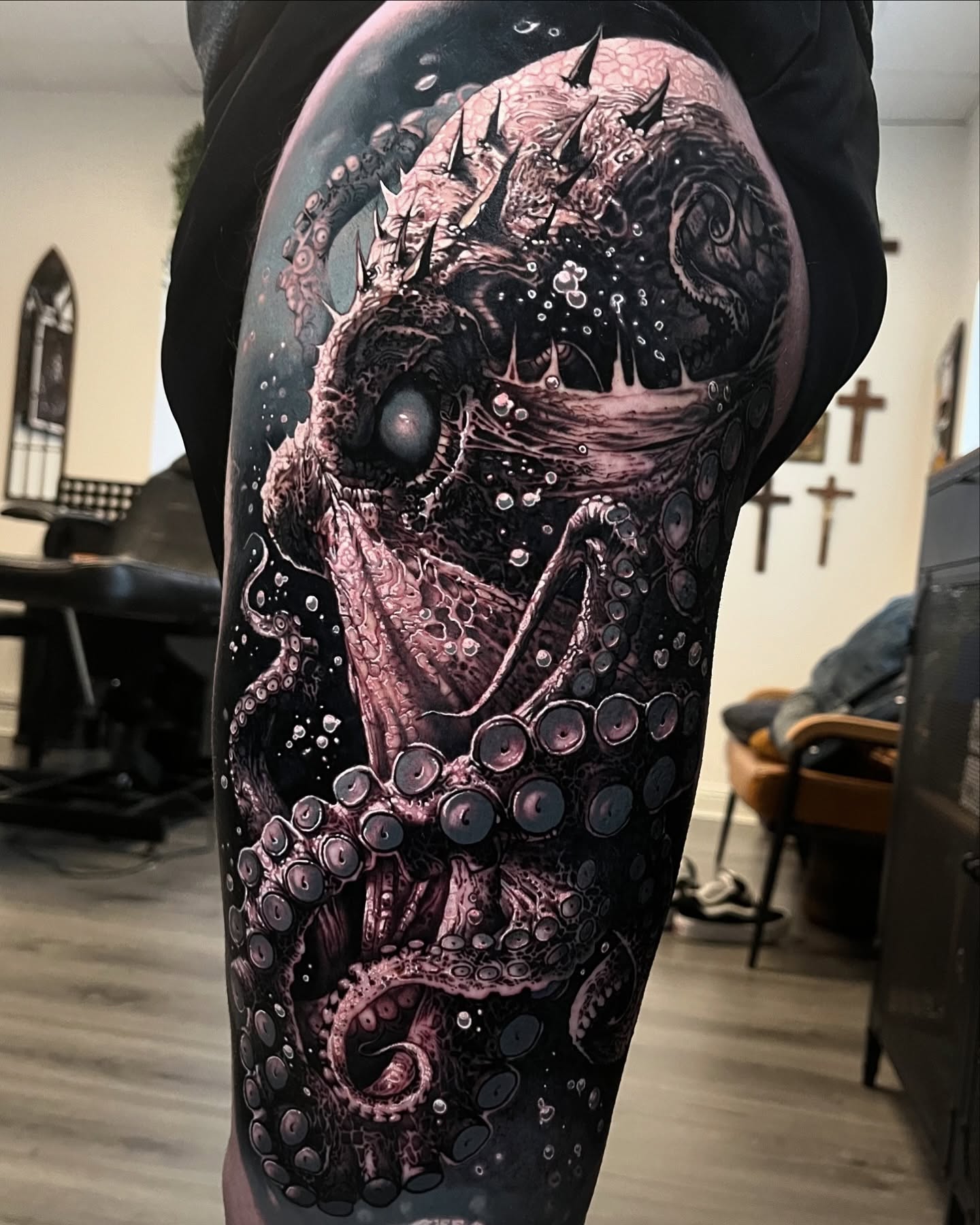 Forearm Octopus Tattoo with Realistic Detail octopus tattoos tattoo