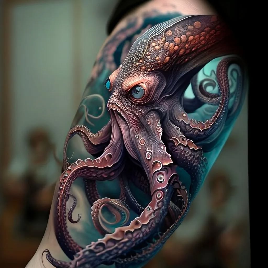 Forearm Octopus Tattoo with Bold Contrast octopus tattoos tattoo