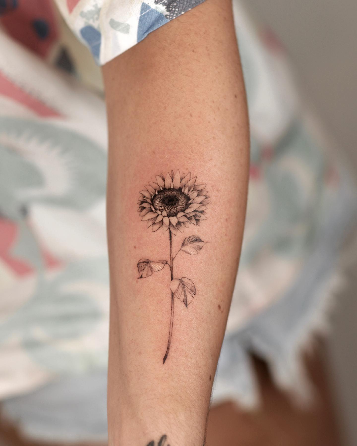 Delicate Botanical Sunflower Tattoo small sunflower tattoos ideas tattoo