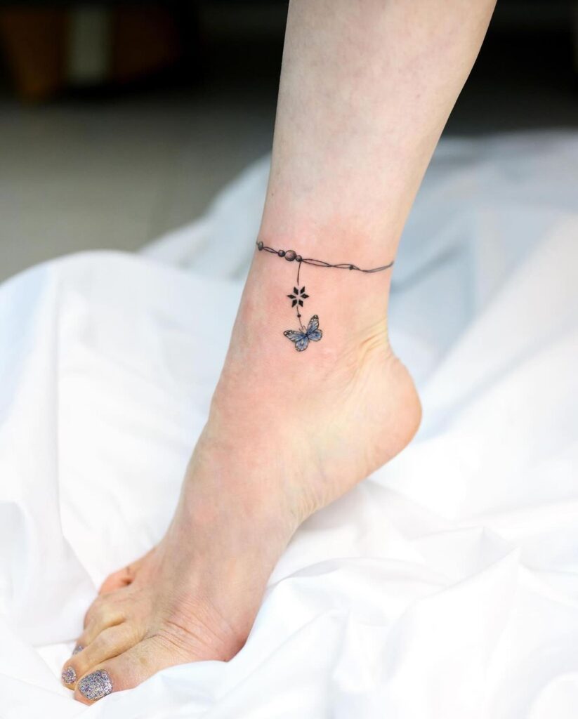 Sun Talisman Ankle Tattoo