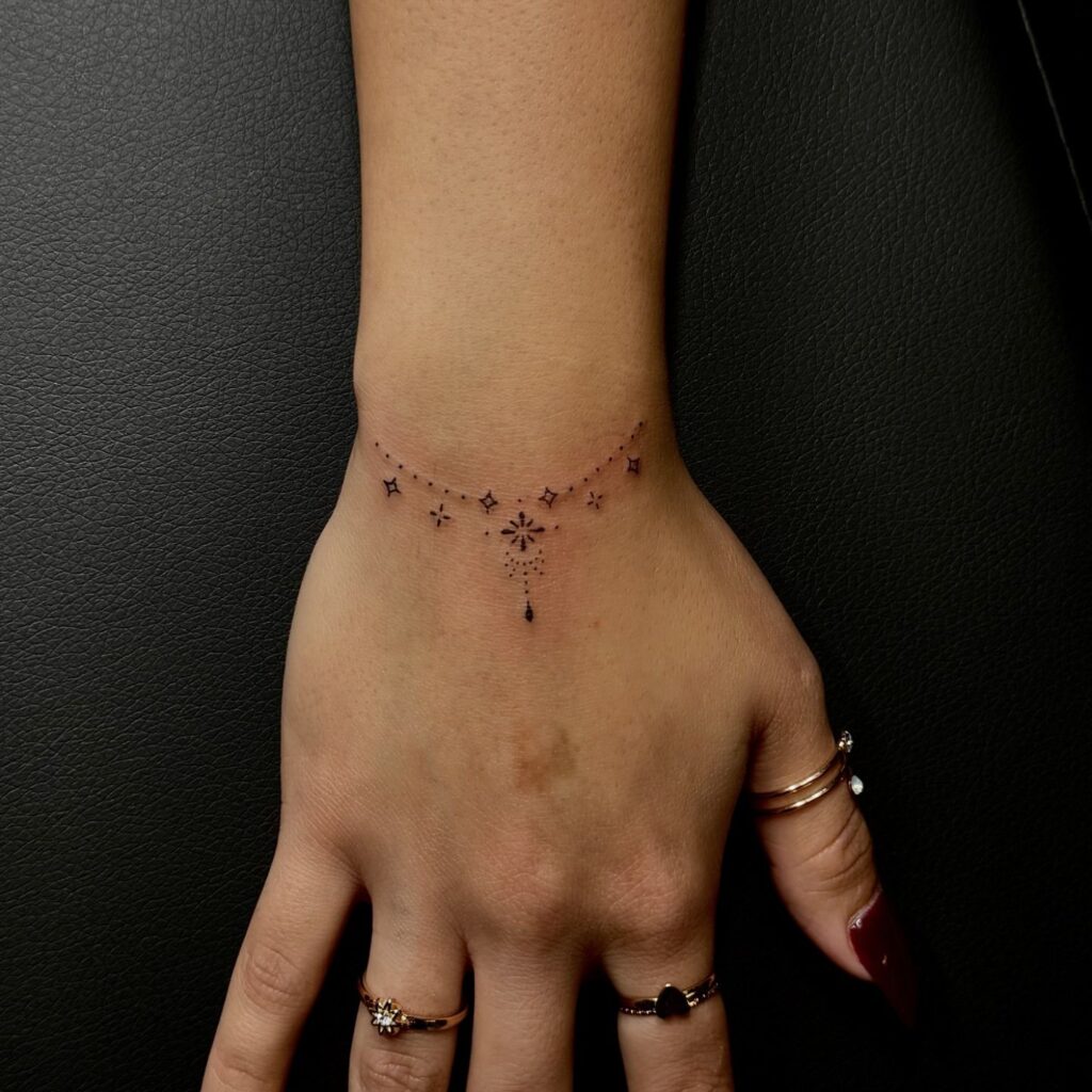 Ornamental Floral Wrist Tattoo