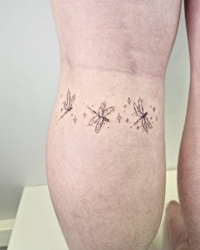 Delicate Dragonfly Band Tattoo