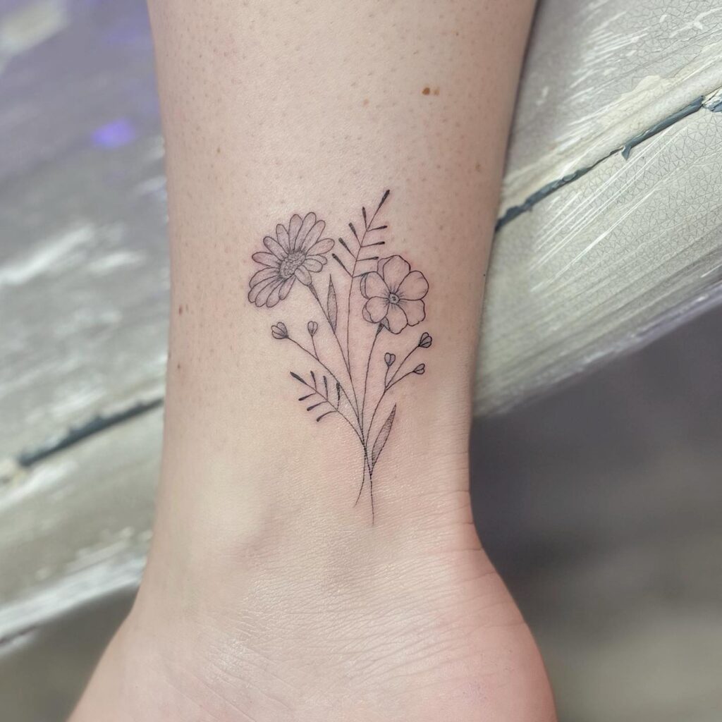 Delicate Ribbon Anklet Tattoo