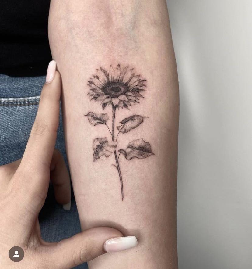 Delicate Sunflower Forearm Tattoo sunflower tattoos tattoo