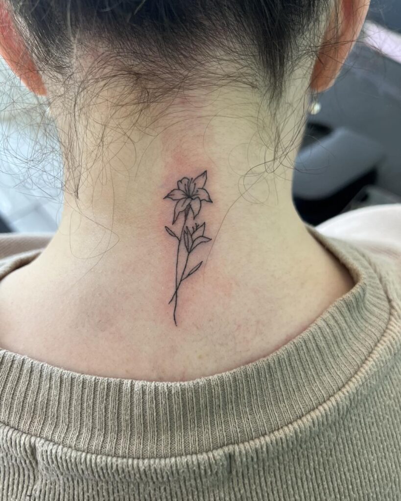 Red Butterfly Hustle Neck Tattoo