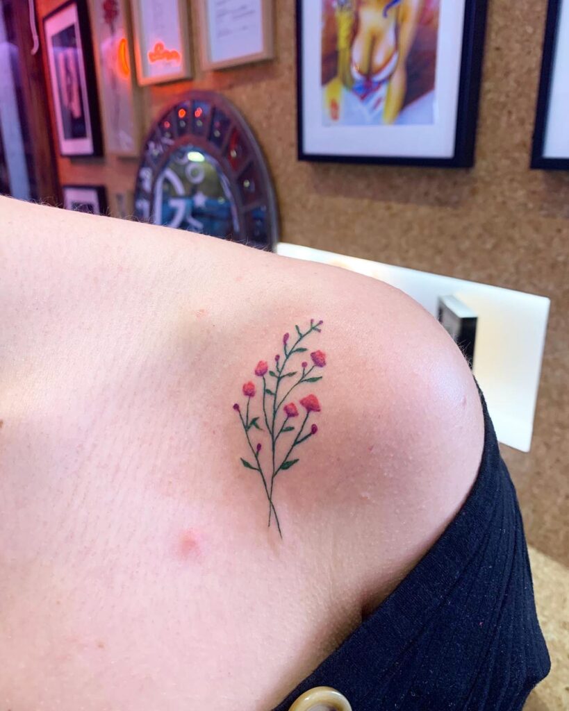 Floating Blue Butterflies Shoulder Tattoo