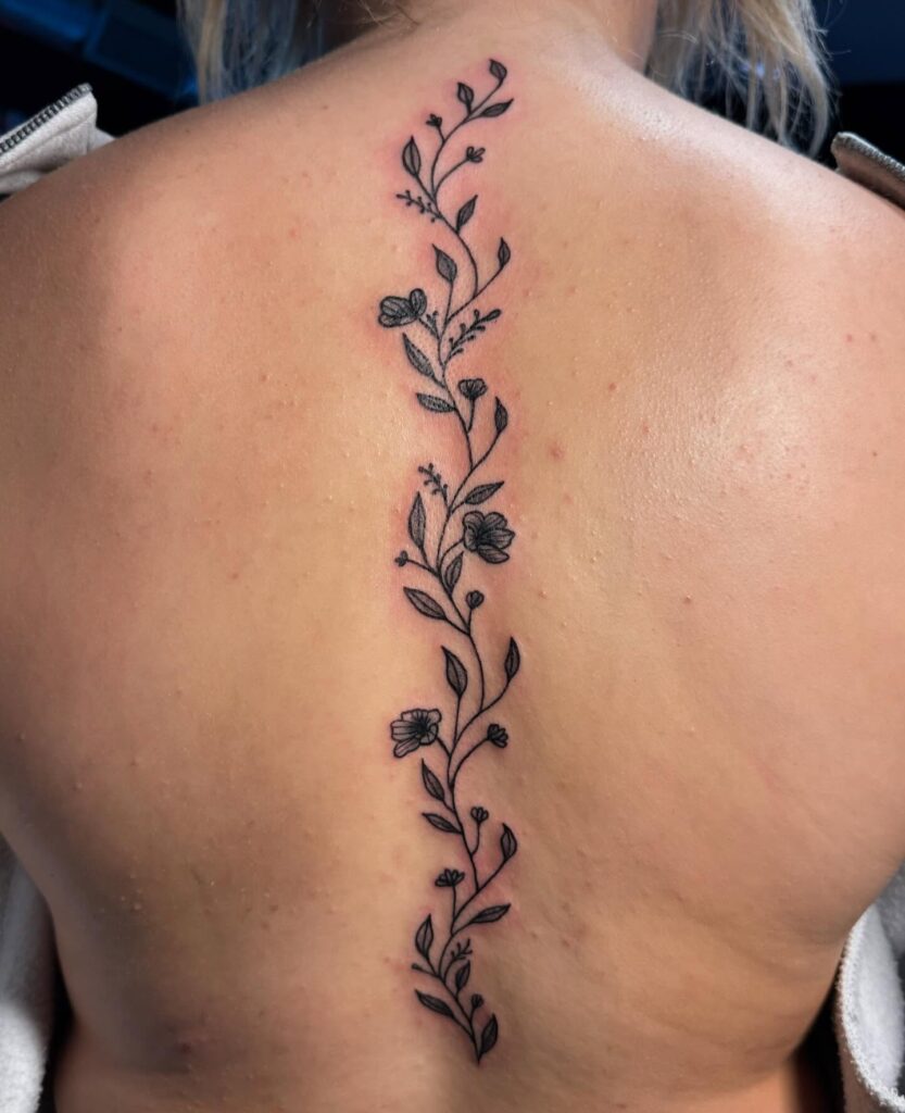 Inspirational Script Spine Tattoo