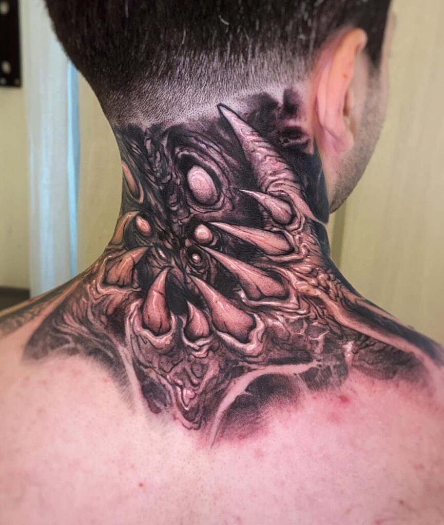 Sacred Geometry Neck Tattoo