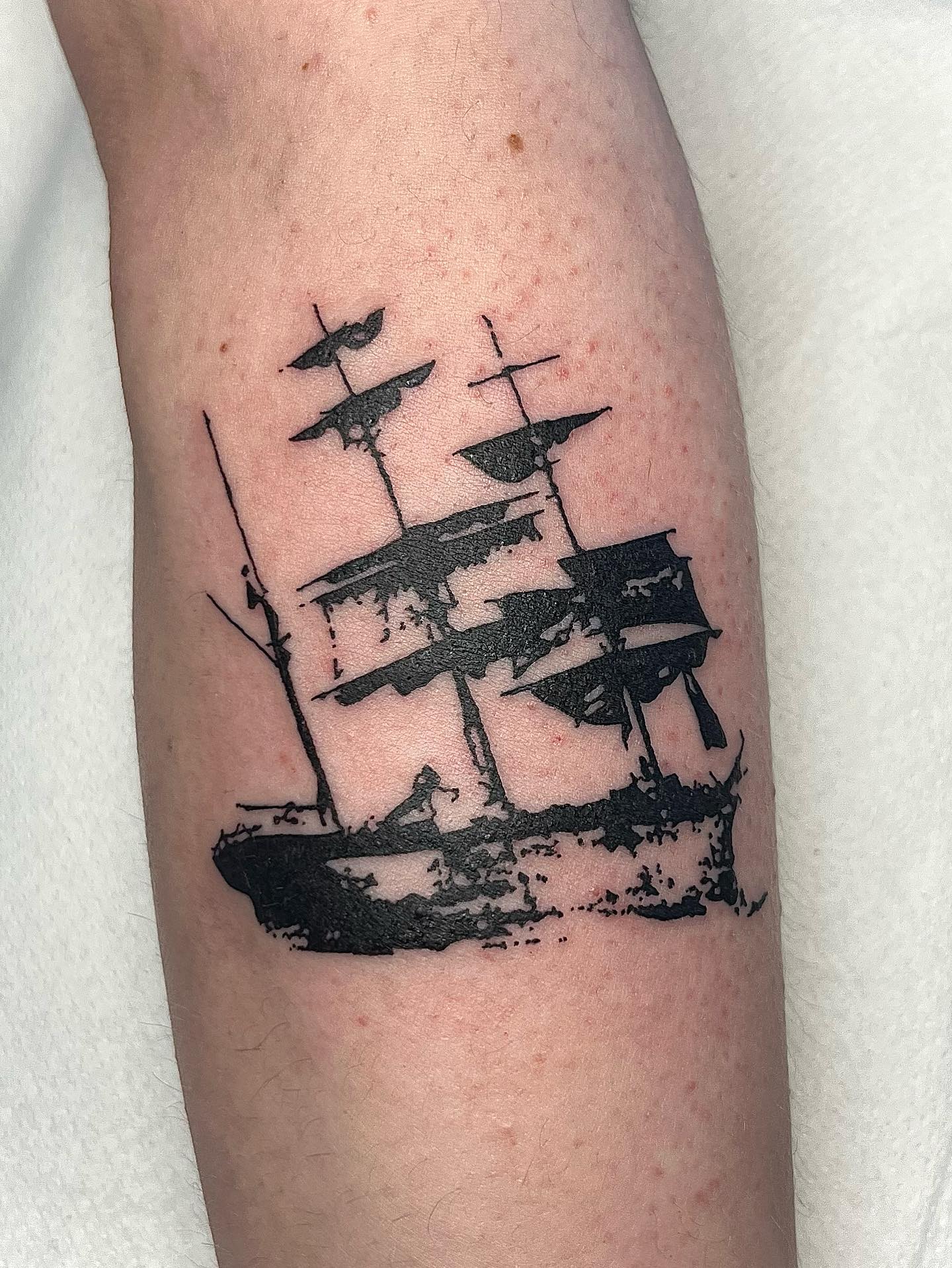 Full-Rigged Sailing Ship Tattoo