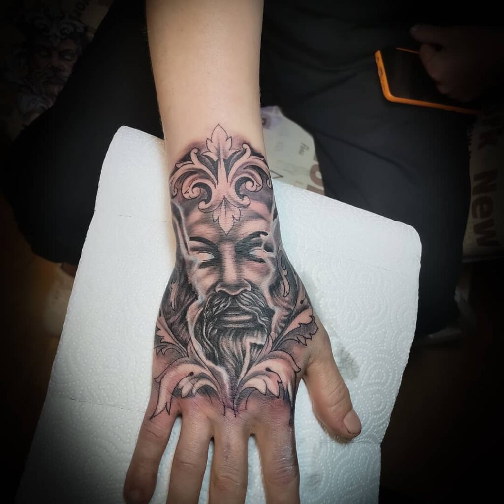 Divine Zeus Hand Tattoo hand tattoo ideas for guys tattoo