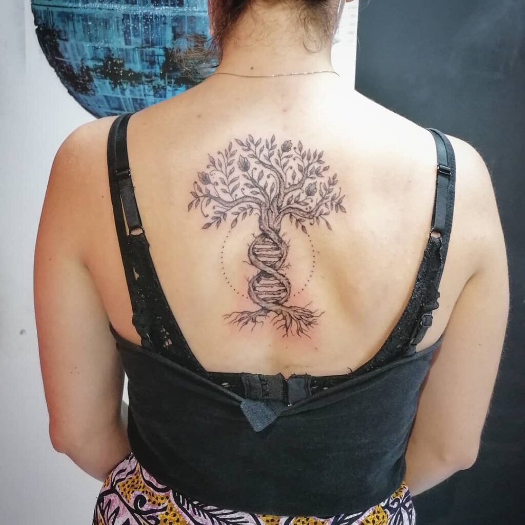 DNA Family Tree Back Tattoo family tree tattoos tattoo