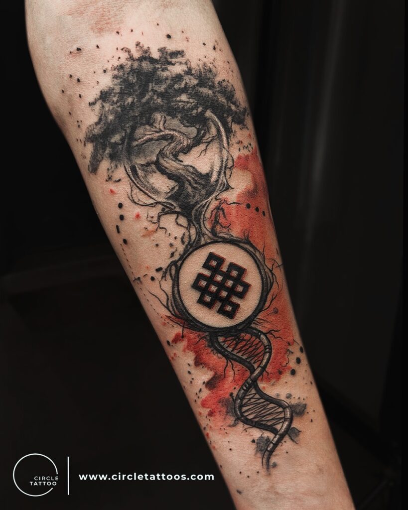 Elegant Lotus Spine Tattoo