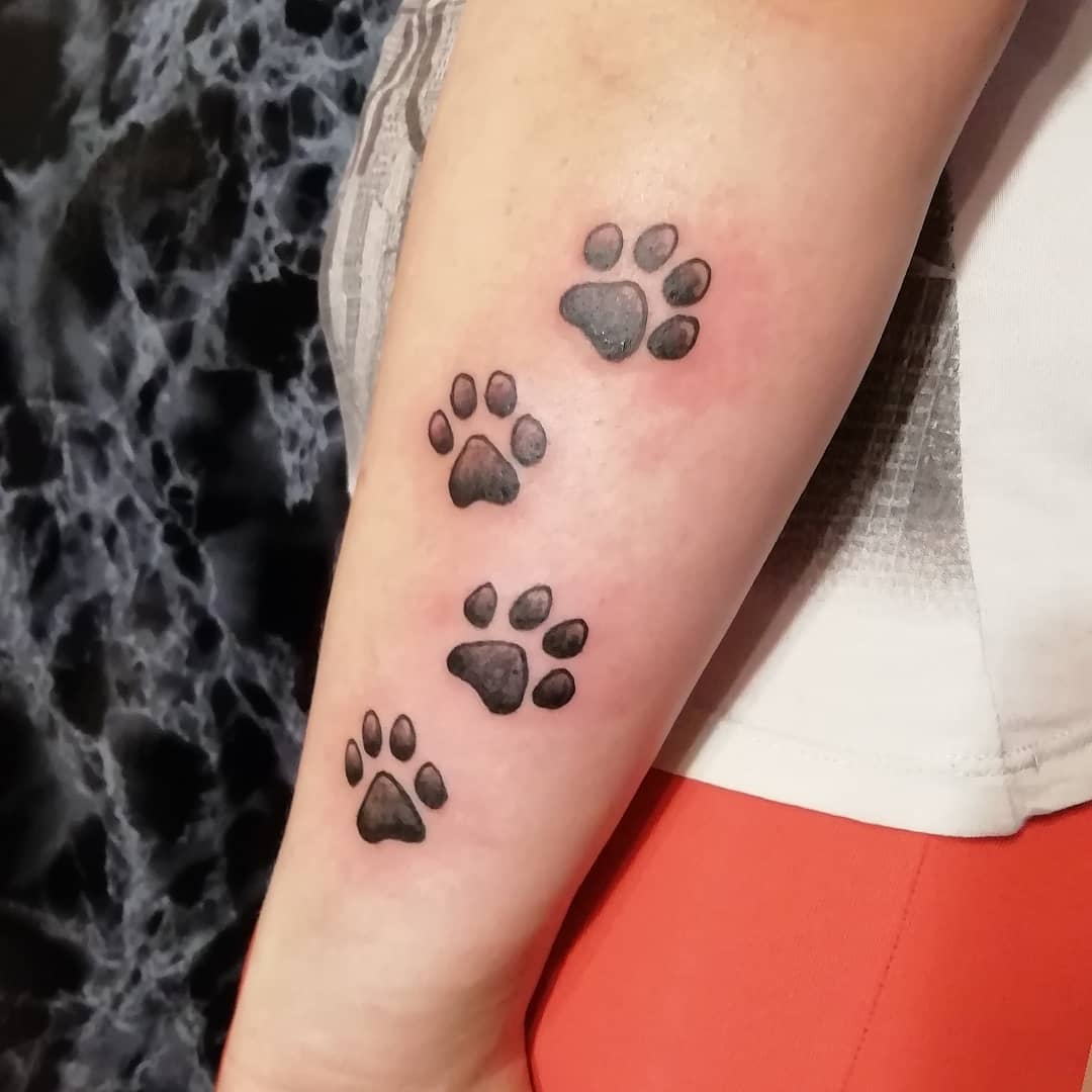 Dog Paw Trail Tattoo dog paw tattoos tattoo