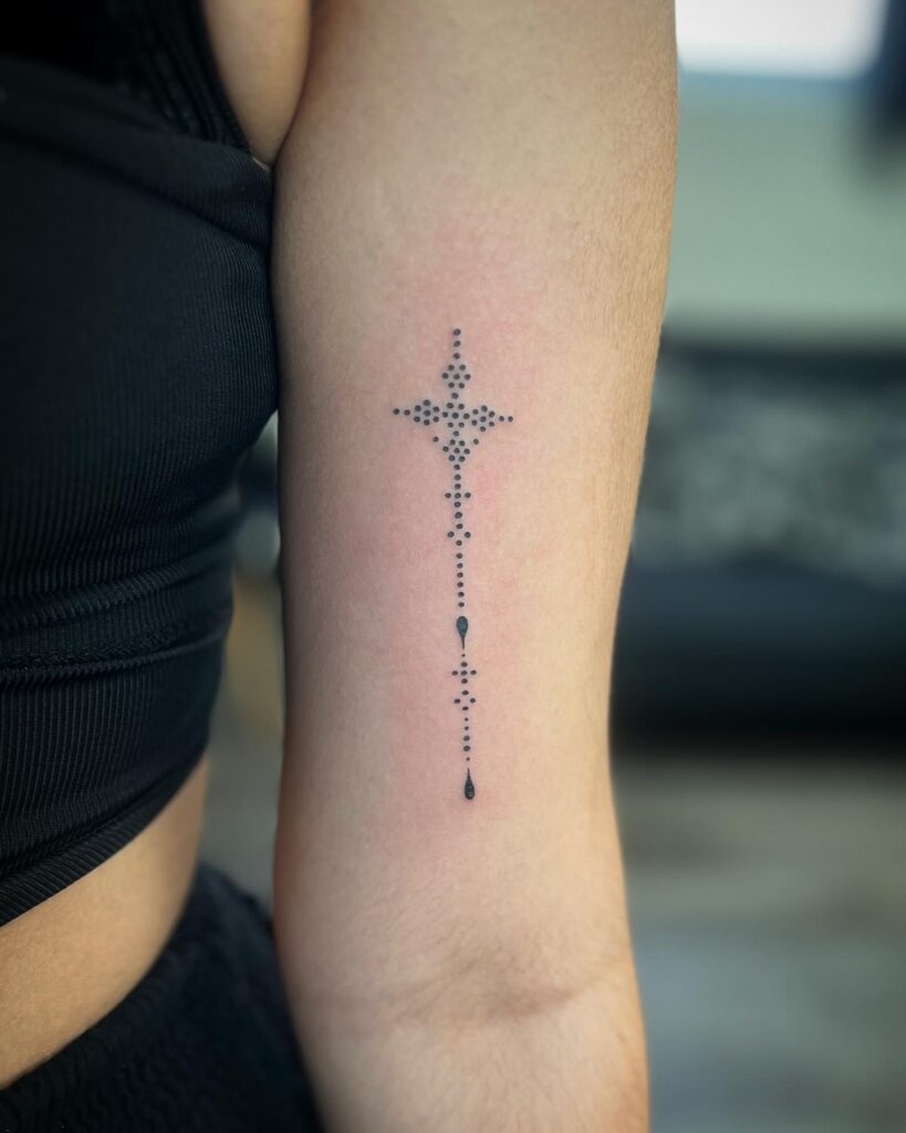 Dotwork Cross cross tattoos for women tattoo
