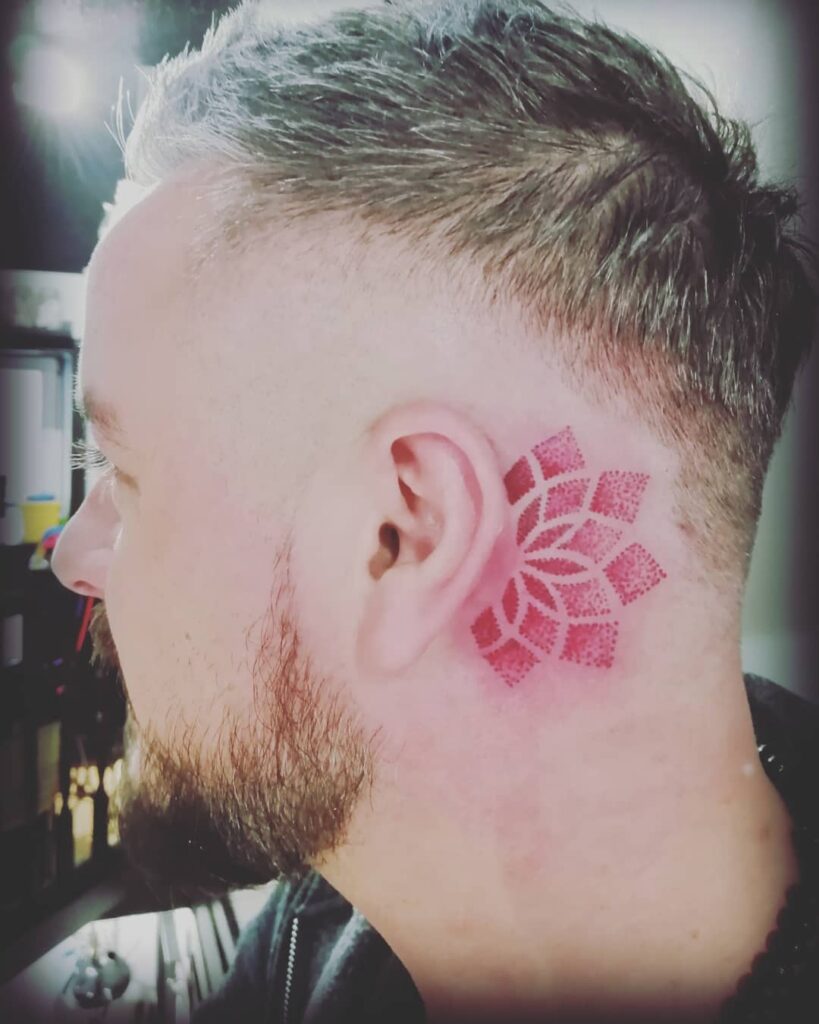 Trumpeting Angel Behind Ear Tattoo behind the ear tattoo ideas for men tattoo
