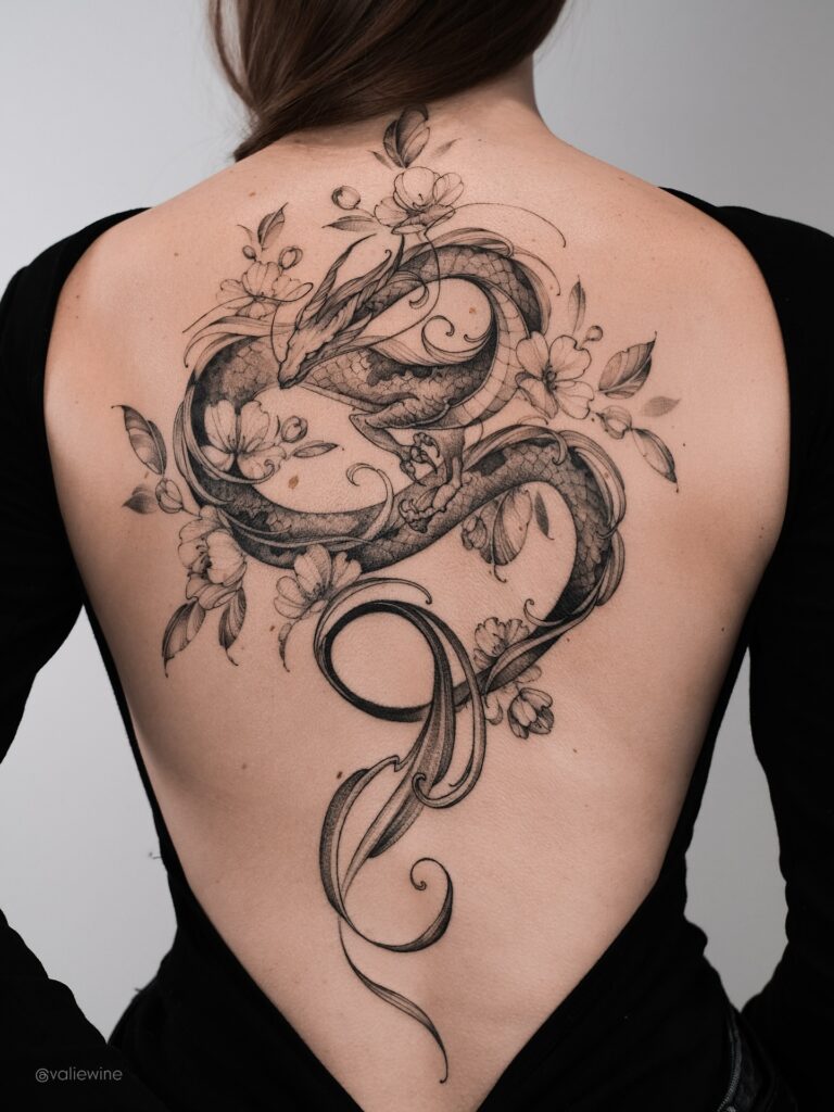 Haku Dragon Back Tattoo