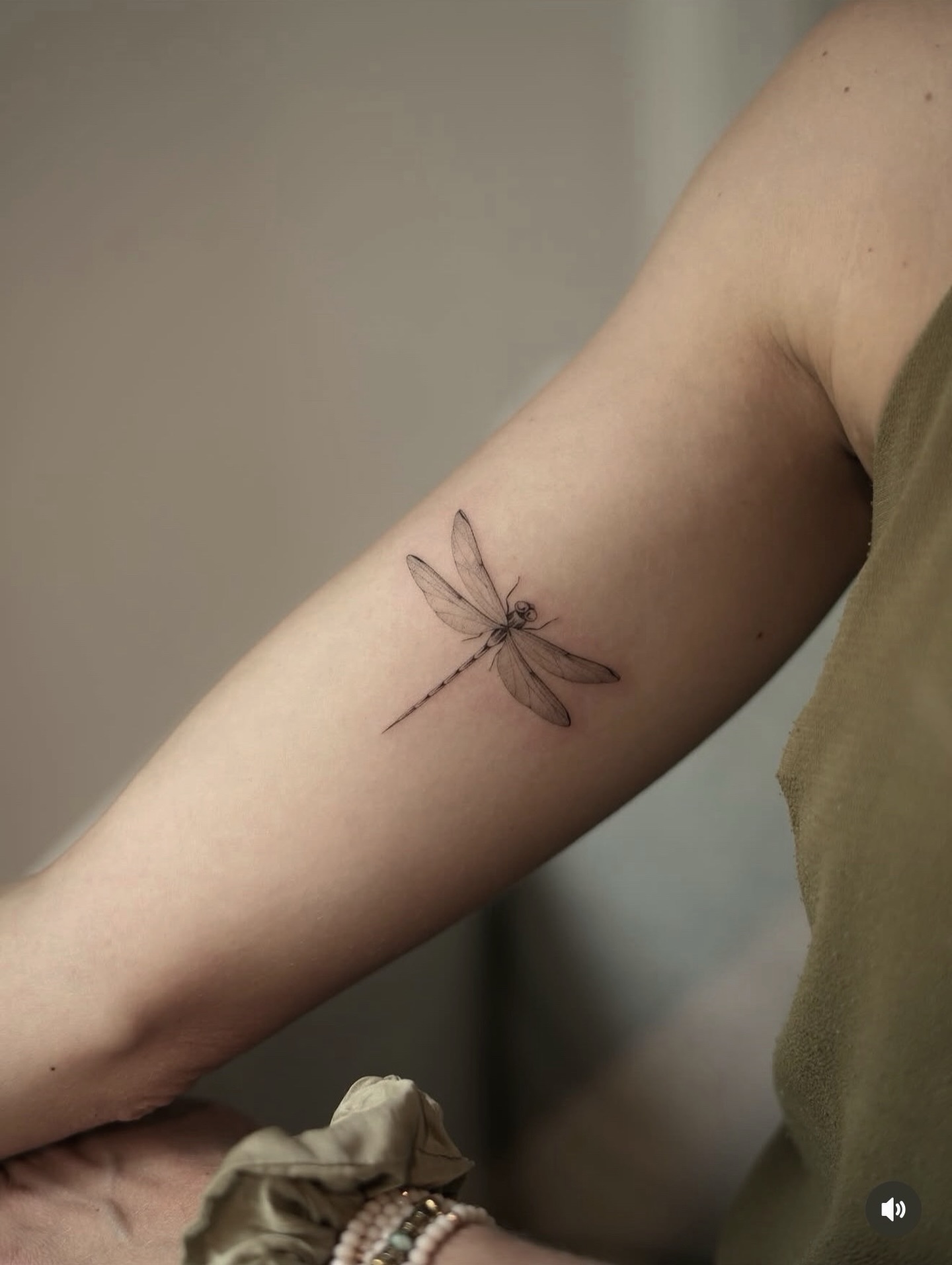 Minimalist Side View Dragonfly Tattoo