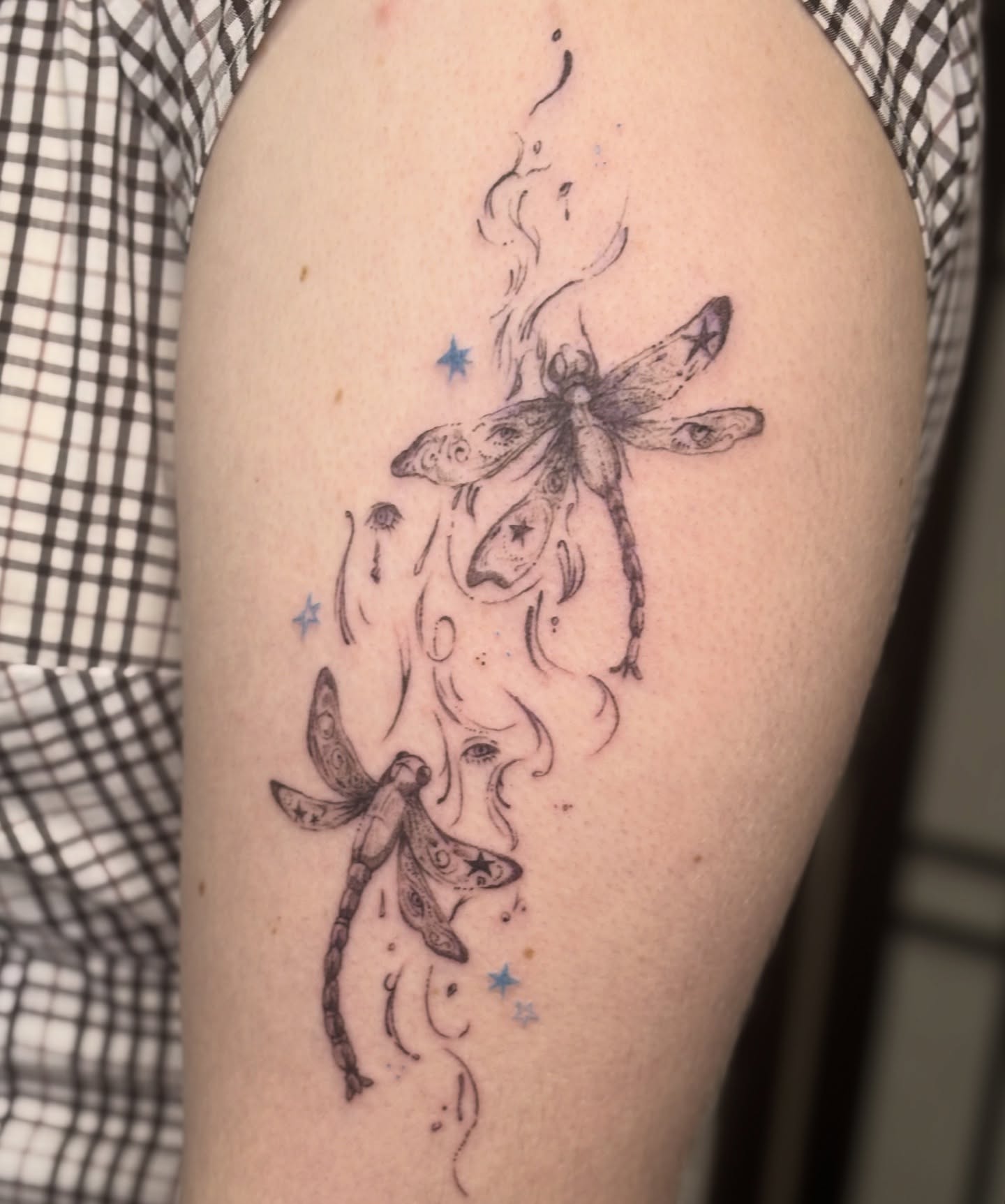 Mystical Twin Dragonfly Tattoo