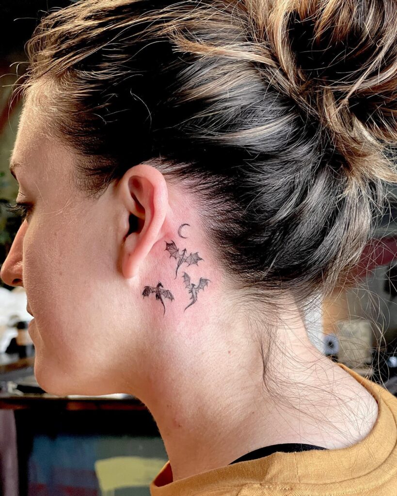 Simple Floral Outline Behind-the-Ear Tattoo behind the ear tattoos tattoo