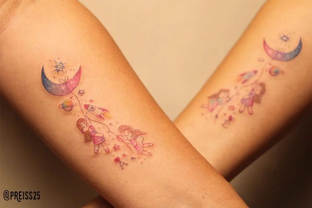 Dreaming Under the Stars sisters tattoos tattoo