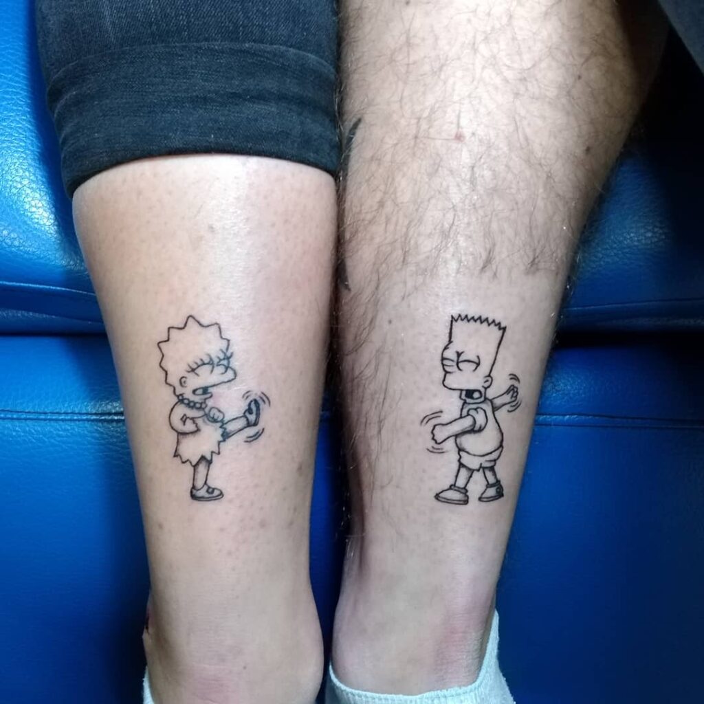 Dynamic Comic Siblings in Motion matching sibling tattoo
