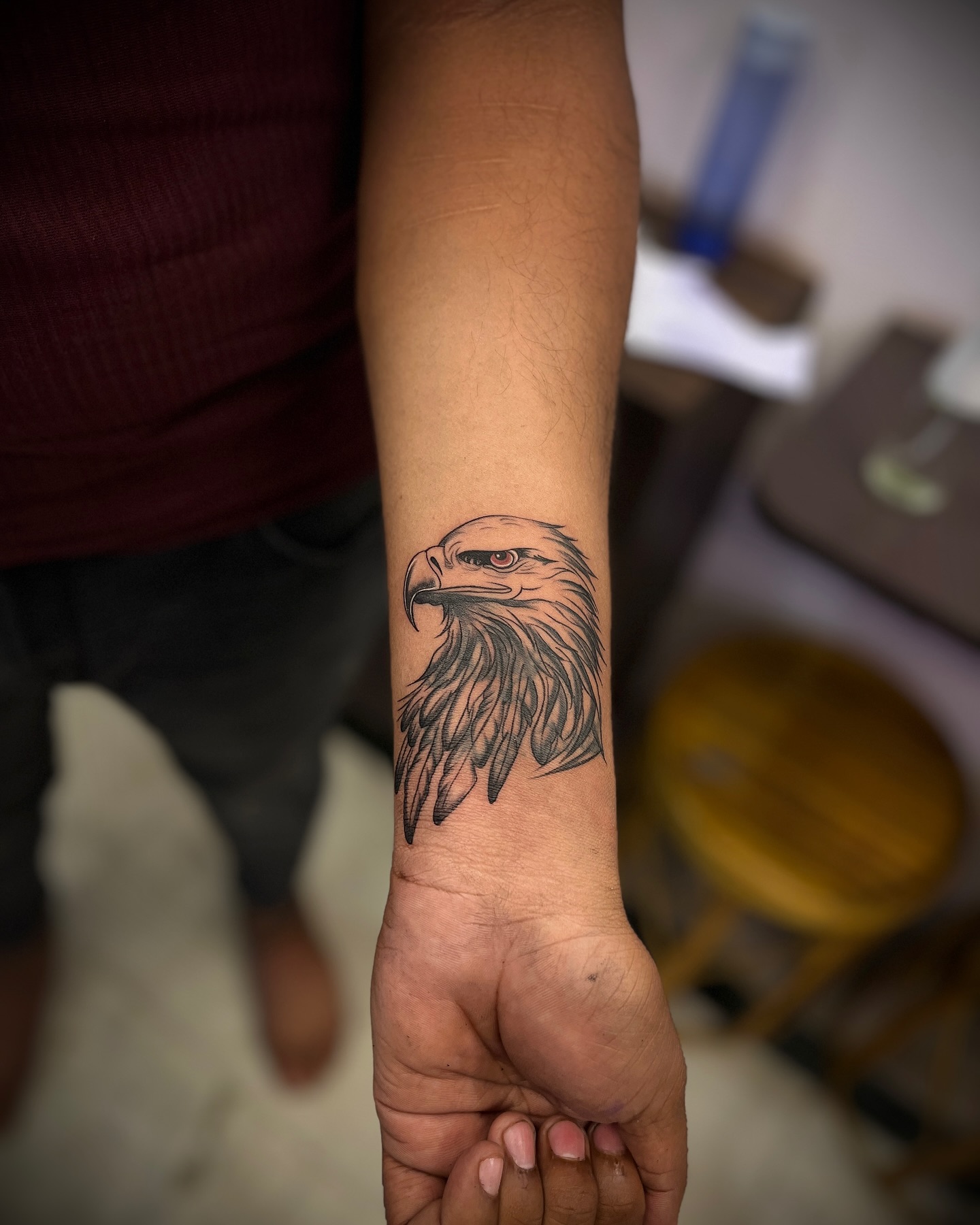 Eagle Head Wrist Tattoo