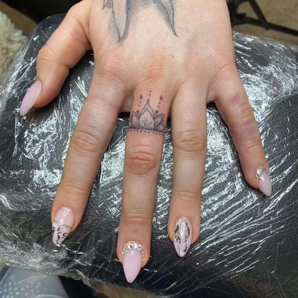 Mystical Ornamental Finger Tattoos