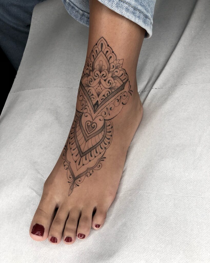 Sun And Moon Complementary Foot Tattoos